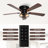 48'' Farmhouse Flush Mount Caged Ceiling Fan with Light Kits and Remote Control, 3 Speeds Reversible Motor, Timer