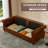 80" Faux Leather Rolled Arm Sofa with Storage-679519018