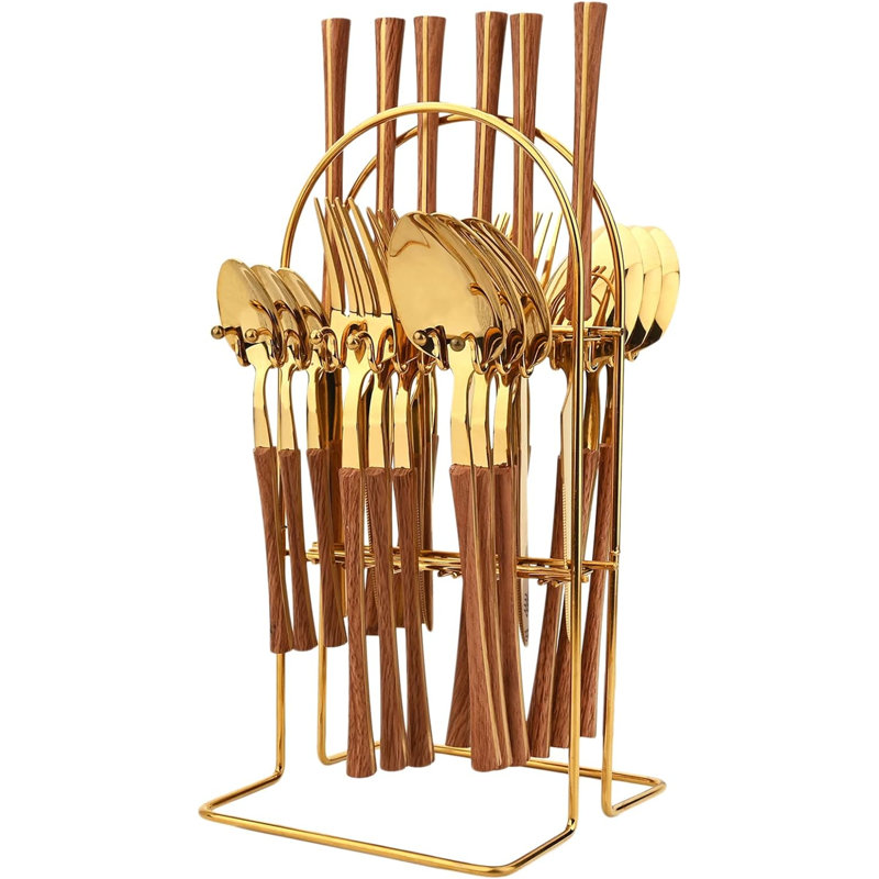 Ensemble de couverts House of Hampton® Jephthah - Service pour 6, Brun / Argenté