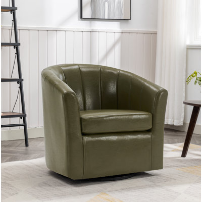 Fauteuil d'appoint pivotant en similicuir Minnetrista