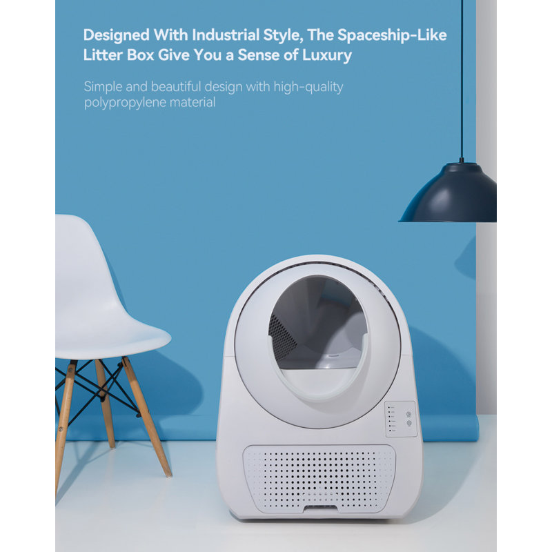 CATLINK Classic Model, Self-Cleaning Litter Box for Multiple Cats – High Capacity with Double Odor Control, For Cats 3.5–22 lbs, White