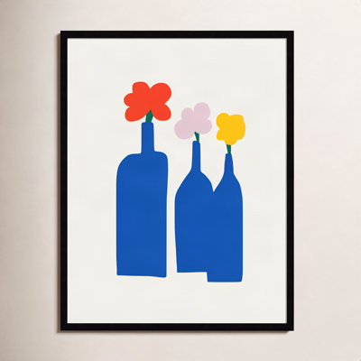 Blue Bottle Vase Print by Little Dean