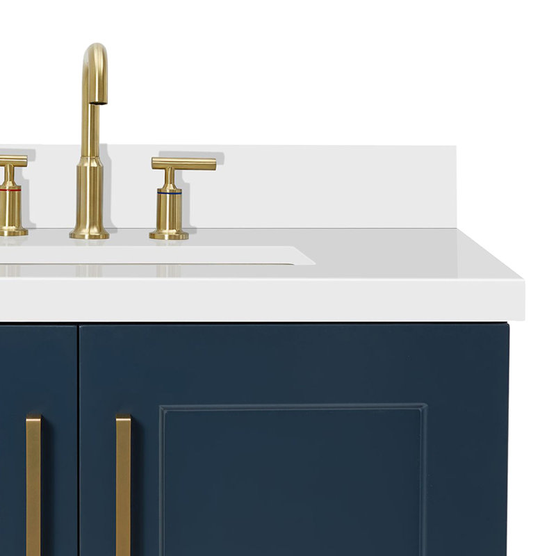 43 IN.  Single Bathroom Vanity, Midnight Blue, Right , Rectangular