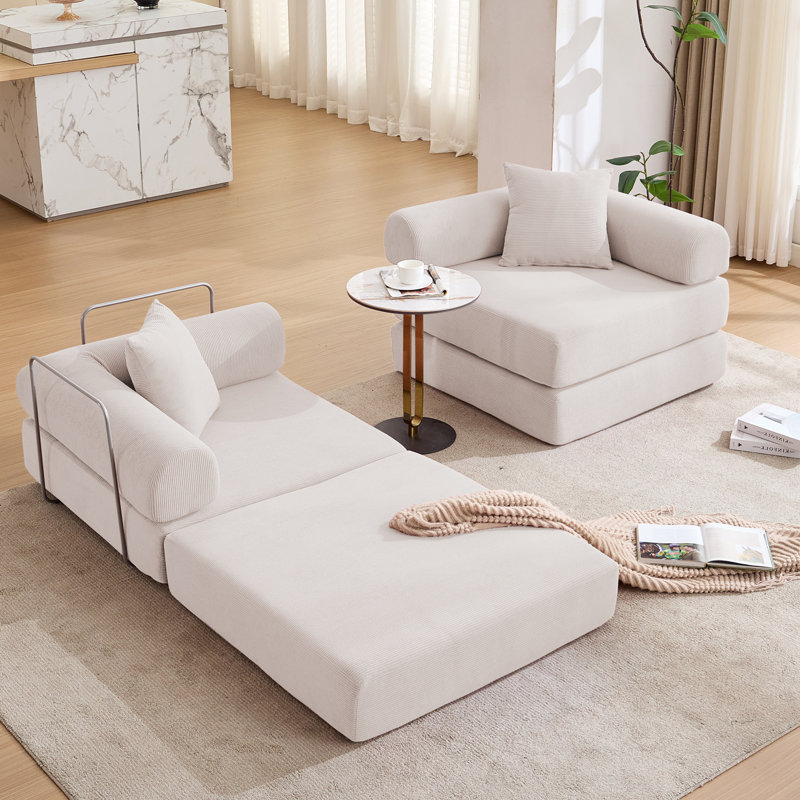 Canapé-lit modulaire pour appartement, canapé-lit convertible, Beige