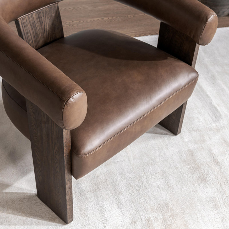 Julina Upholstered Fabric Accent Chair, Rish Cocoa