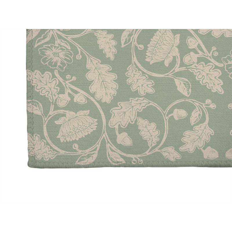 Tapis de cuisine antidérapant Autumn Vines, Sauge, Rectangle 4pi x 6 pi