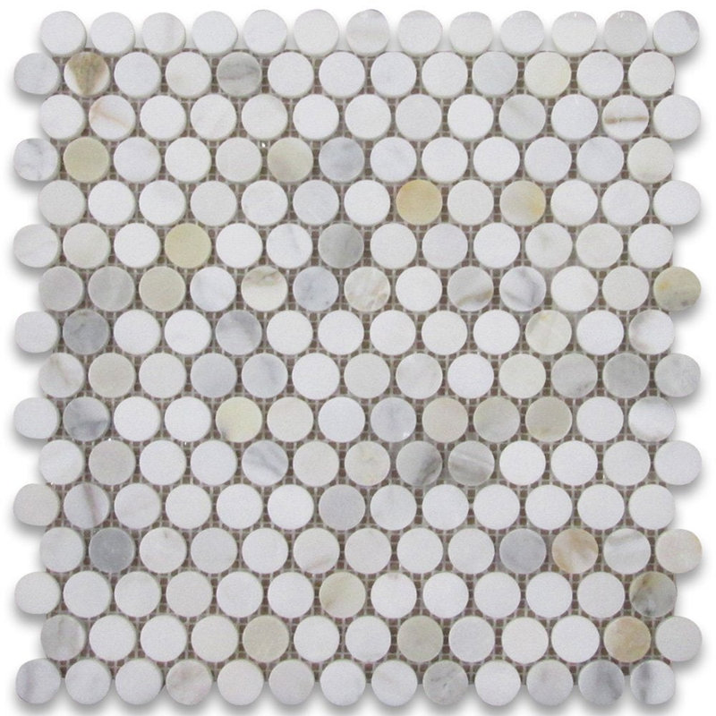 Carreau de marbre rond pour mur et plancher Marble Penny