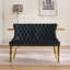 Banc de salle à manger en velours de style moderne du milieu du siècle, avec dossier à oreilles et détails capitonnés-1929026313
