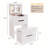 Multi-use Vanity Desk With Led Mirror, Storage Stool & Drawers, Convertible Makeup Dresser, Nightstand & Workstation For Bedroom, White