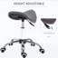 Tabouret ergonomique à roulettes avec réglage de la hauteur