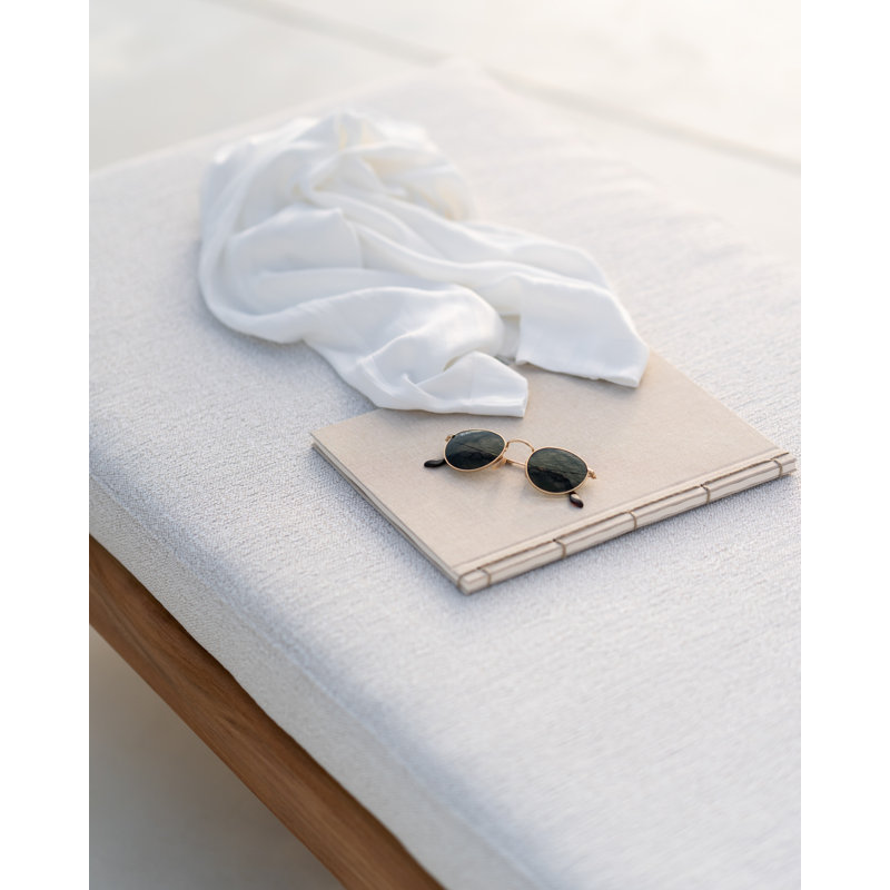 Jack Outdoor Chaise Lounge Cushion, Off White