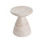 Table d'appoint en sablier Travertine Finish - Mgo léger, multifonctionnel intérieur / extérieur