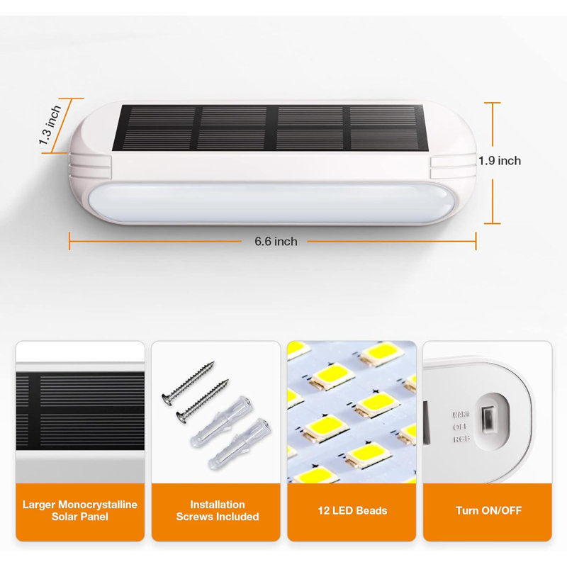 Solar Powered Integrated LED Step Light Pack, White