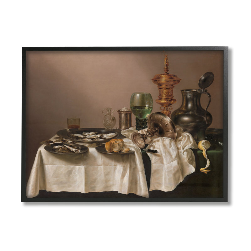 «Still Life with Gilt Cup» par Claude One Classic, peinture sur cadre flottant, H 11 po x l 14 po x P 1,5 po