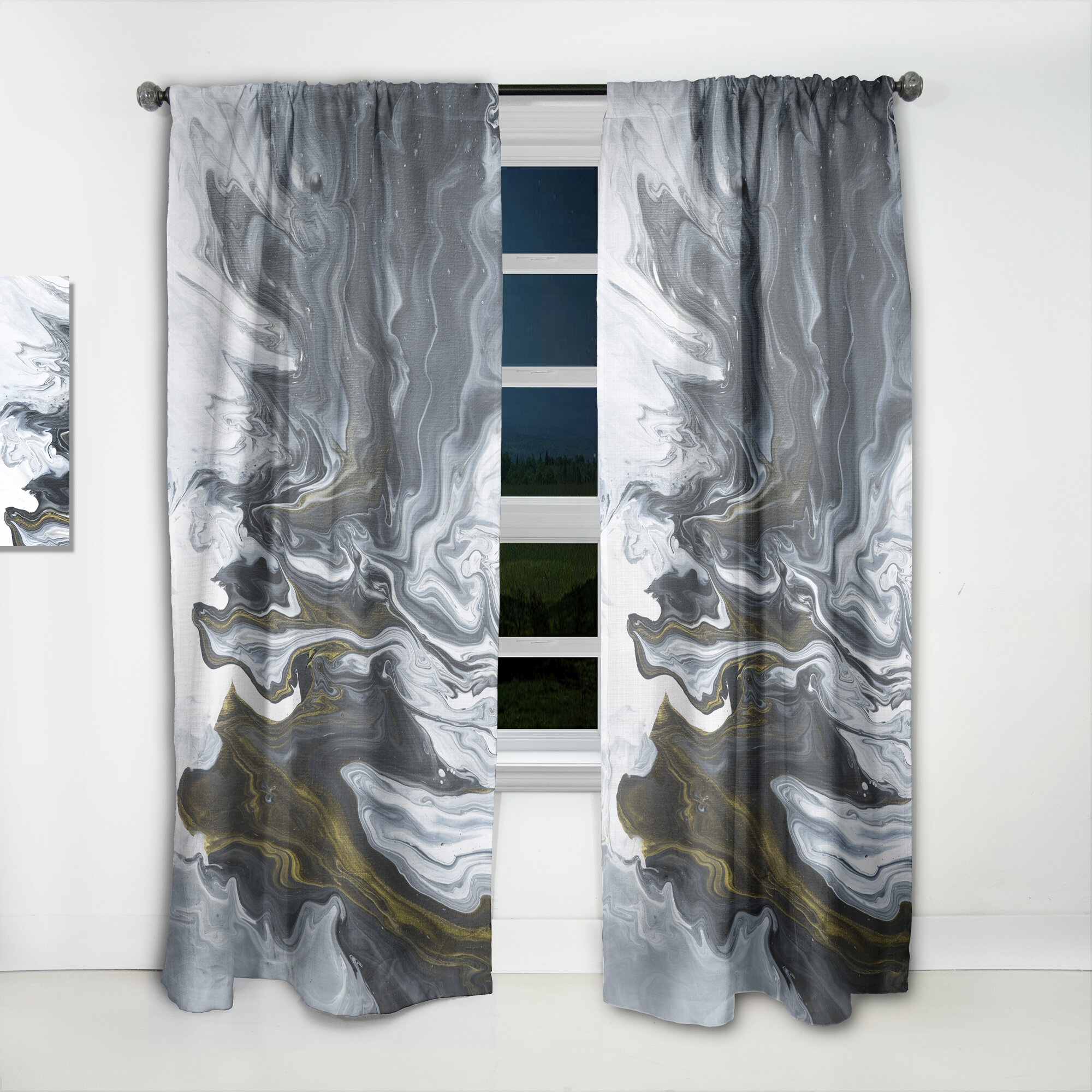 DesignArt Semi Sheer Single Curtain Panel Panel | Wayfair