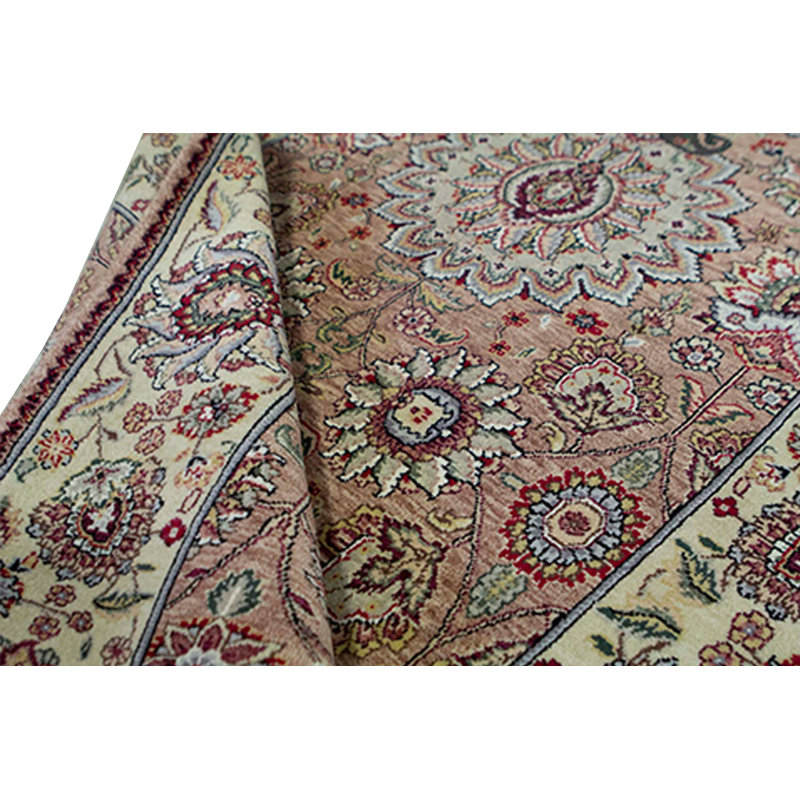 Tapis brun et doré de haute qualité noué à la main