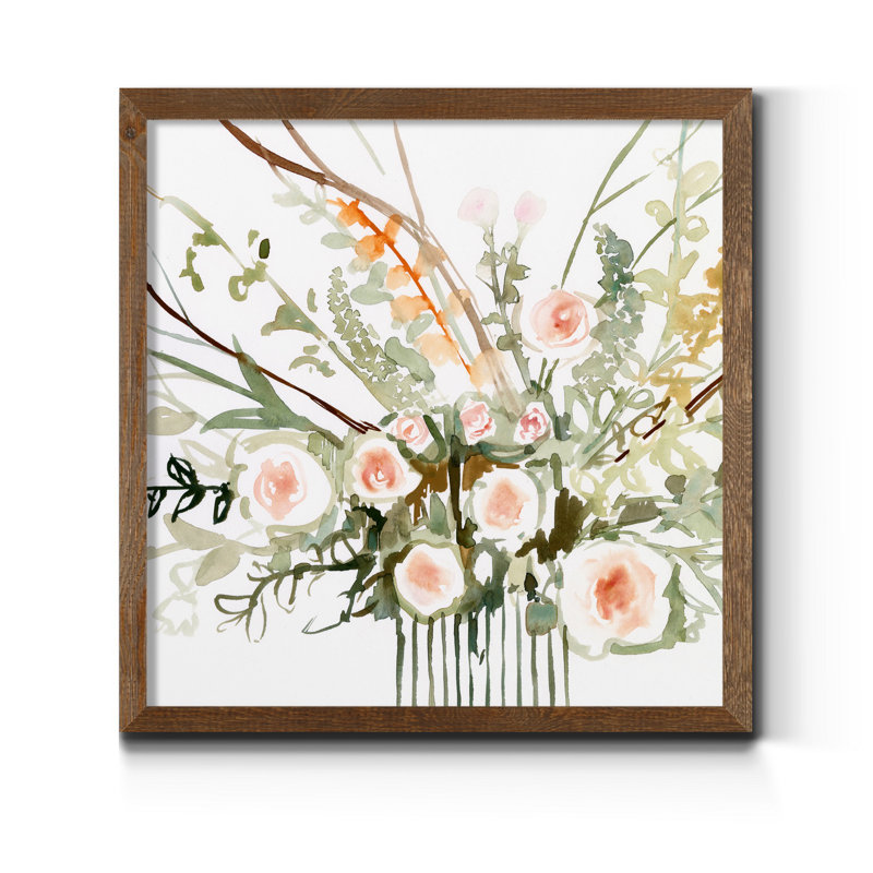 Fleurs de foraged II-imprimé, H 27,5 po x l 27,5 po x P 1,5 po, Toile avec cadre érable