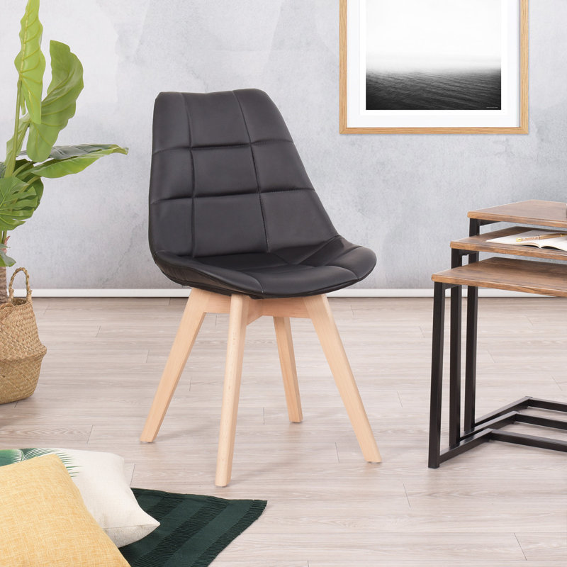 Cashion 45cm H Tufted Upholstered Dining Chair, Black