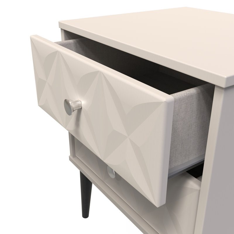 Fully Assembled Gitschier 2 DrawerÂ Bedside Table, Beige, Beige