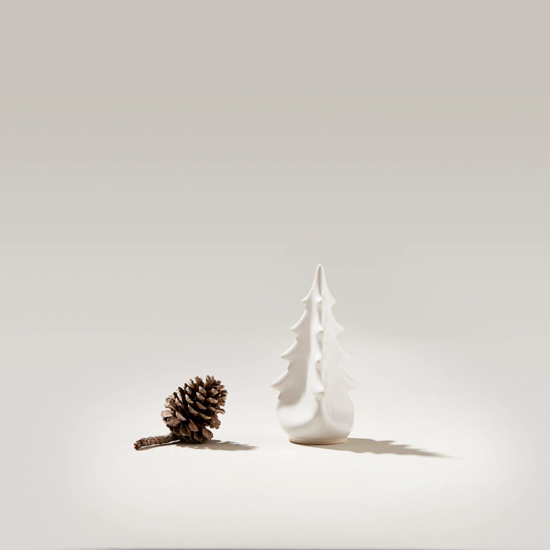 Pottery Evergreen, 3.25"W x 3.25"D x 6"H, Dove
