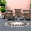 Ensemble de salle à manger de patio durable en Hdpe 3 pièces, charme rustique pour balcon et bord de piscine