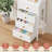 Tall Dresser with Mirror, Chest of Drawer for Bedroom with 4 Fabric Drawer and Open Shelves