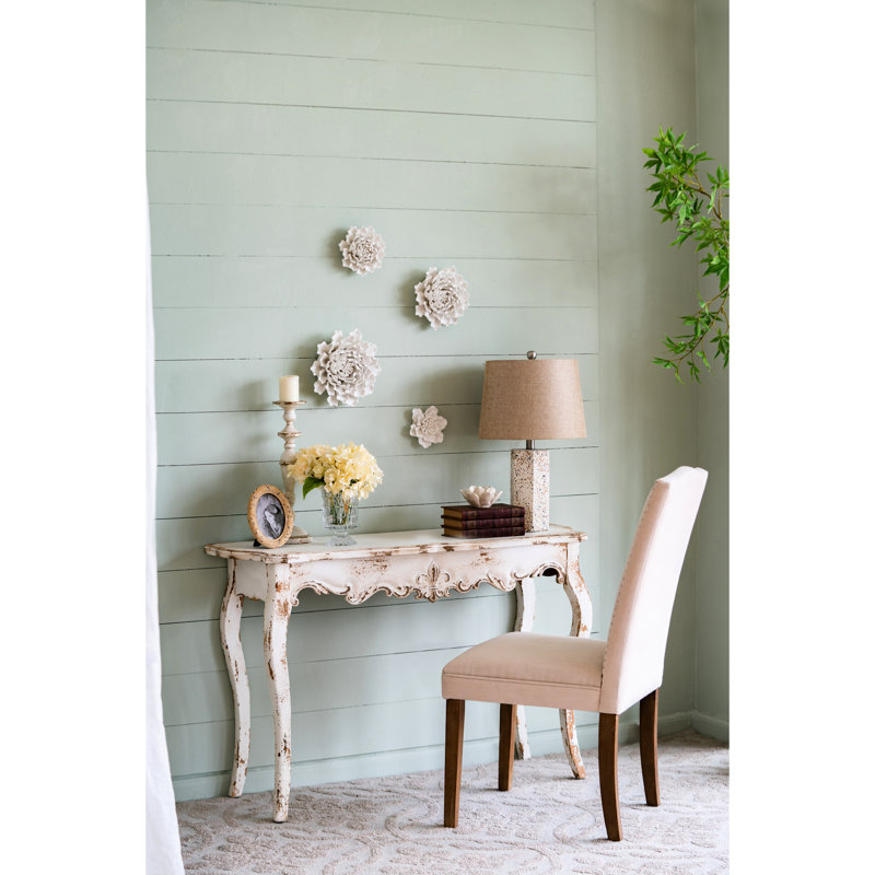 Décoration murale en céramique crème complexe - Délice fait à la main esthétique, H 2,79 po x l 7,12 po x P 7,27 po