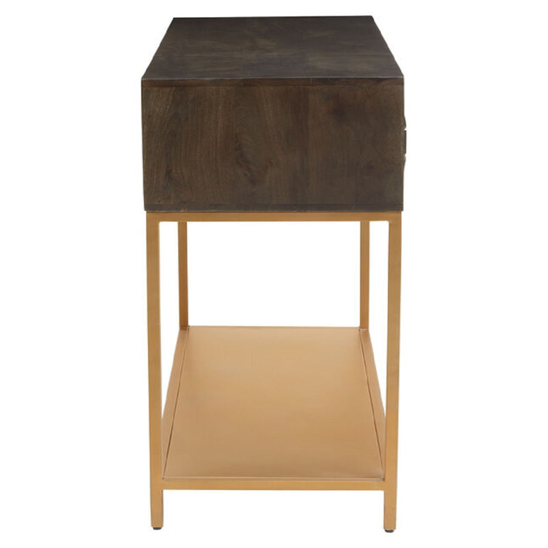 115cm Solid Wood Top Console Table