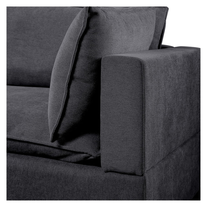 Canapé modulaire en tissu gris foncé avec repose-pieds 6 pièces Latitude Run®
