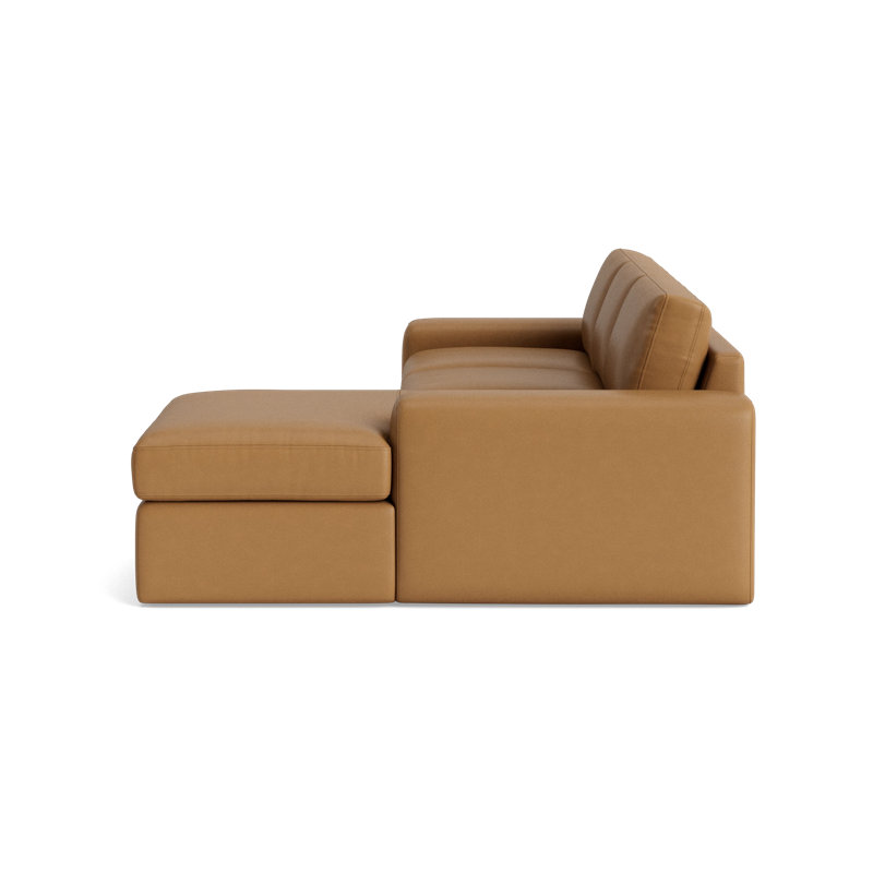 The OG Leather Chaise Sectional, Right Hand Facing, Bison Butterscotch Top Grain Leather