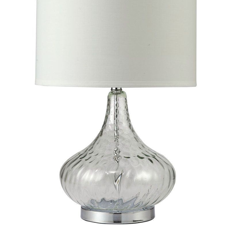Lampe de table haute 24,5 "en verre, Blanc
