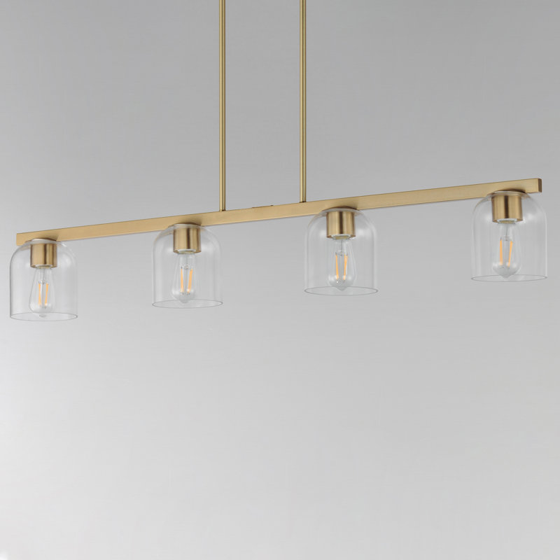 Scoop-Linear Pendant, Natural Aged Brass