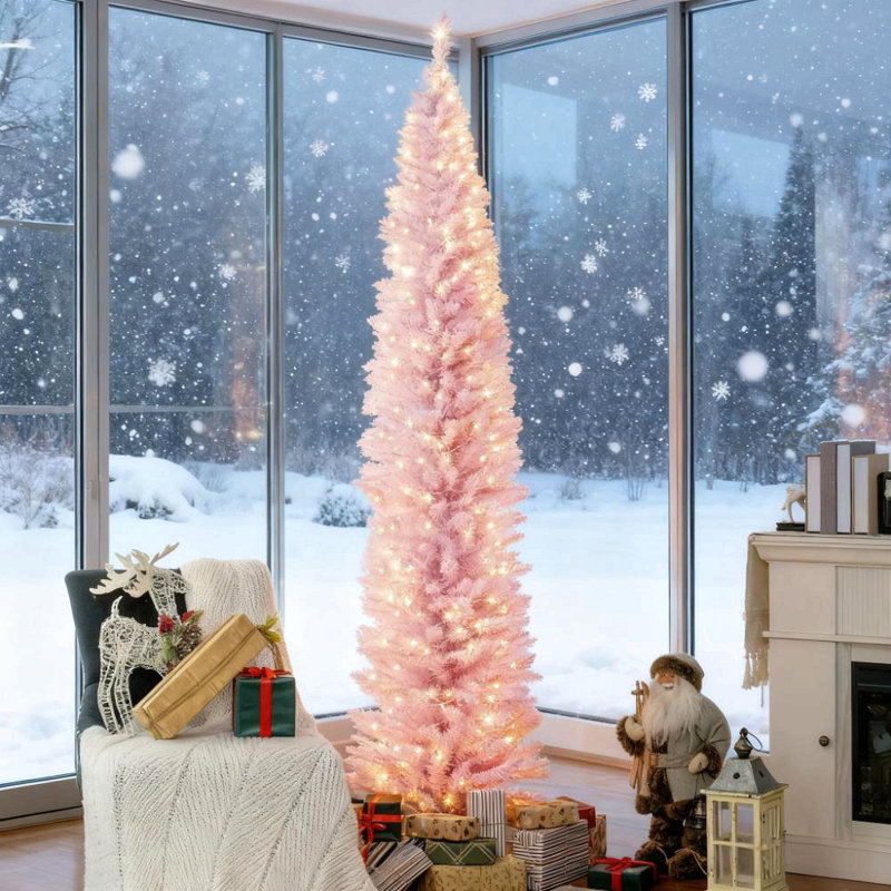 8Ft Green Artificial Christmas Tree, 8' H, Green, Not Pre-Lit