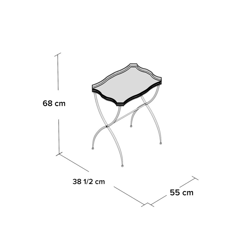 Azore Tray Top Cross Legs End Table