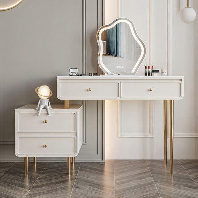 Makeup Vanity with Light mirror,4 drawers