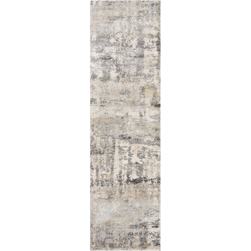Conroy Abstract Grey Area Rug, Runner 2'2" x 7'6"