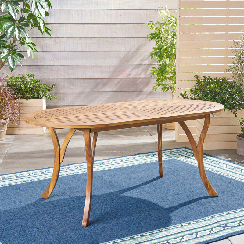 Table de salle à manger d'extérieur en bois 70 po avec une finition subtile et élégante pour l'extérieur