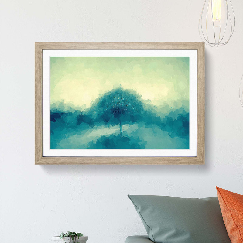 Jazz Tree in Abstract - Framed Print, 60cm H x 91cm W x 2cm D, Oak