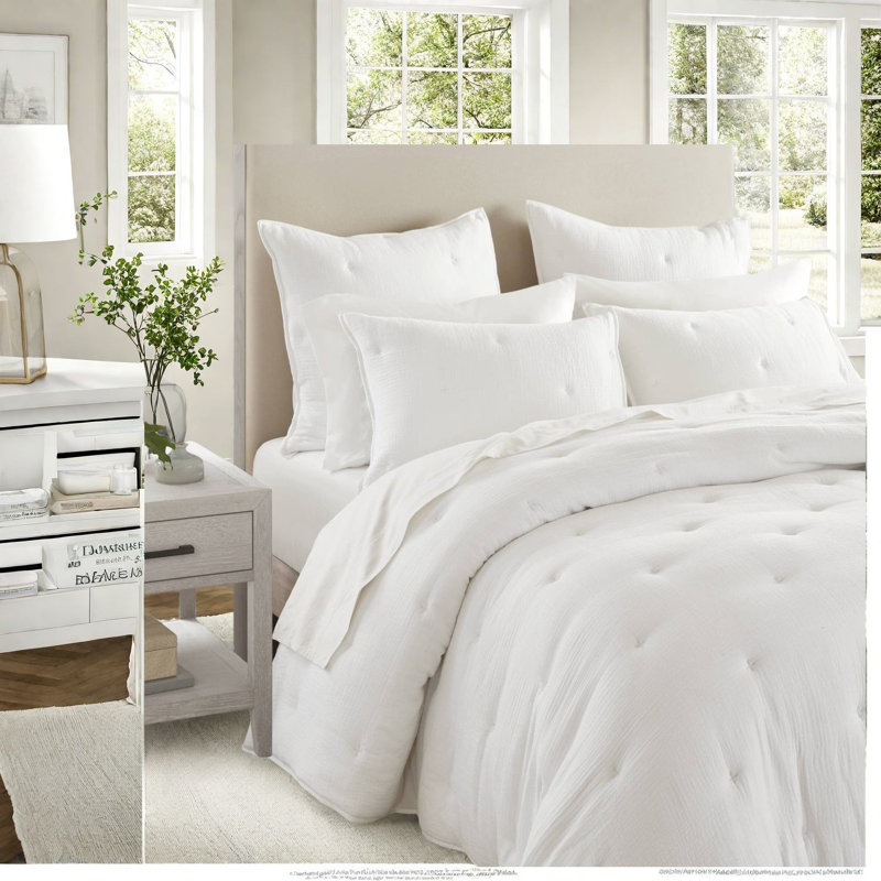 Premium Cotton Bedding Set Euro Sham, Embroidered Style, Cozy Home