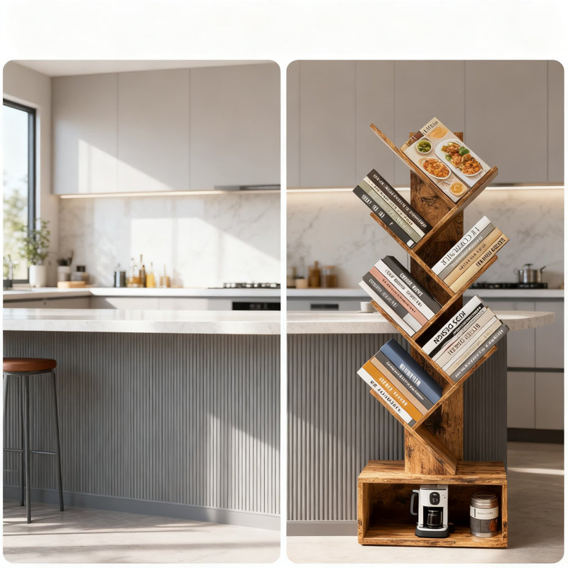 Bibliothèque étroite à 6 niveaux avec bibliothèque Tree