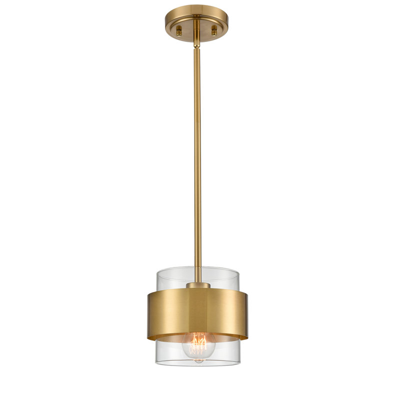 Luminaire suspendu en verre laiton, Clair