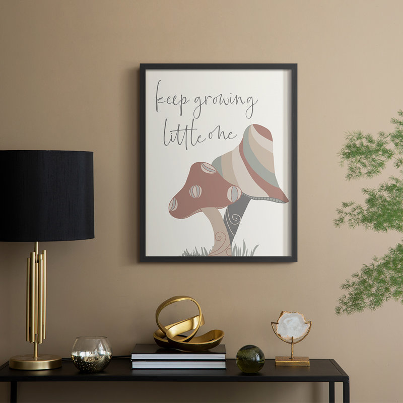 Keep Growing Framed Print - Solid Wood, 21" H x 17" W, Black