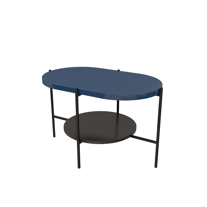Borealis Four Leg Coffee Table with Storage, Navy/Black