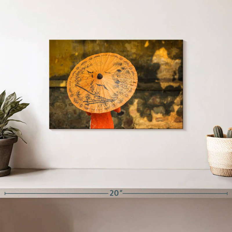 Kerner Vietnamese Orange Umbrella, 8" H x 12" W