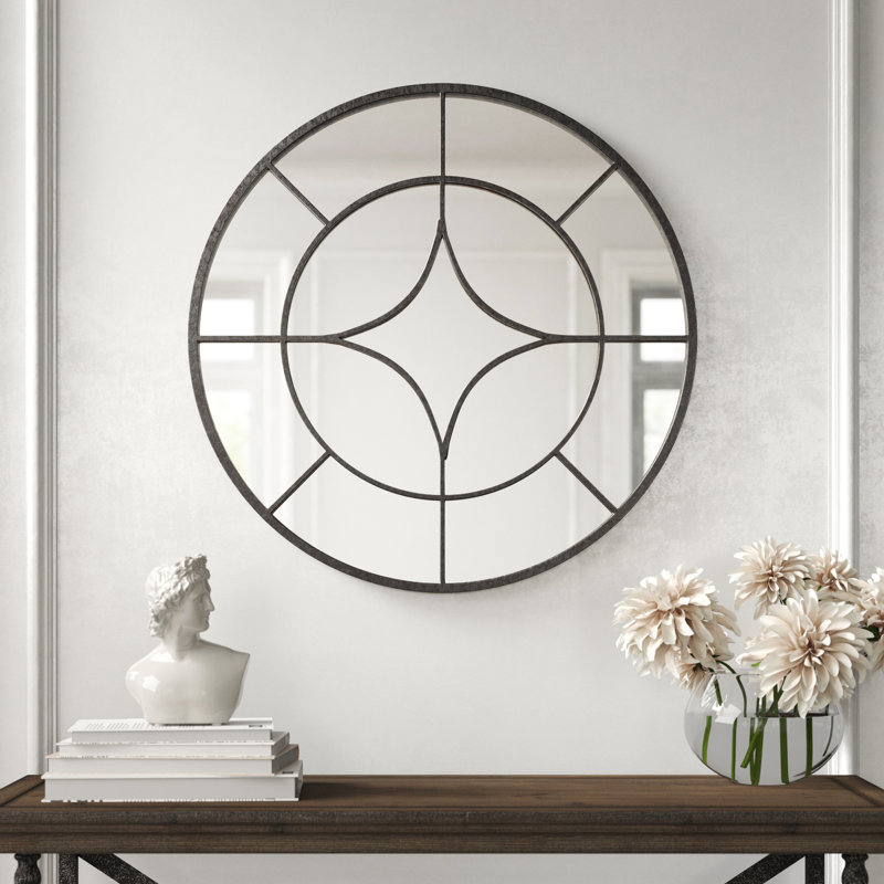 Miroir mural en métal l 30 po Brynn, Noir