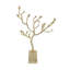 13.5X4.3X19.5" Decorative Cast Aluminum Tree Sculpture With Gold Finish