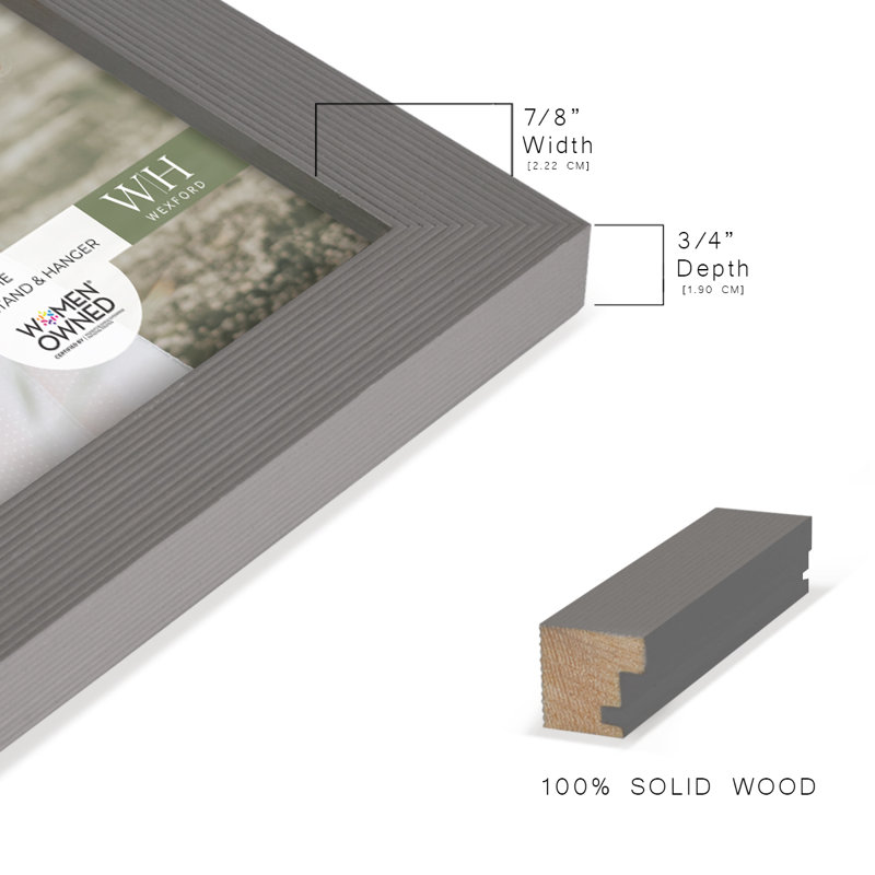 Gray 8" x 10" Real Wood Picture Frame Set