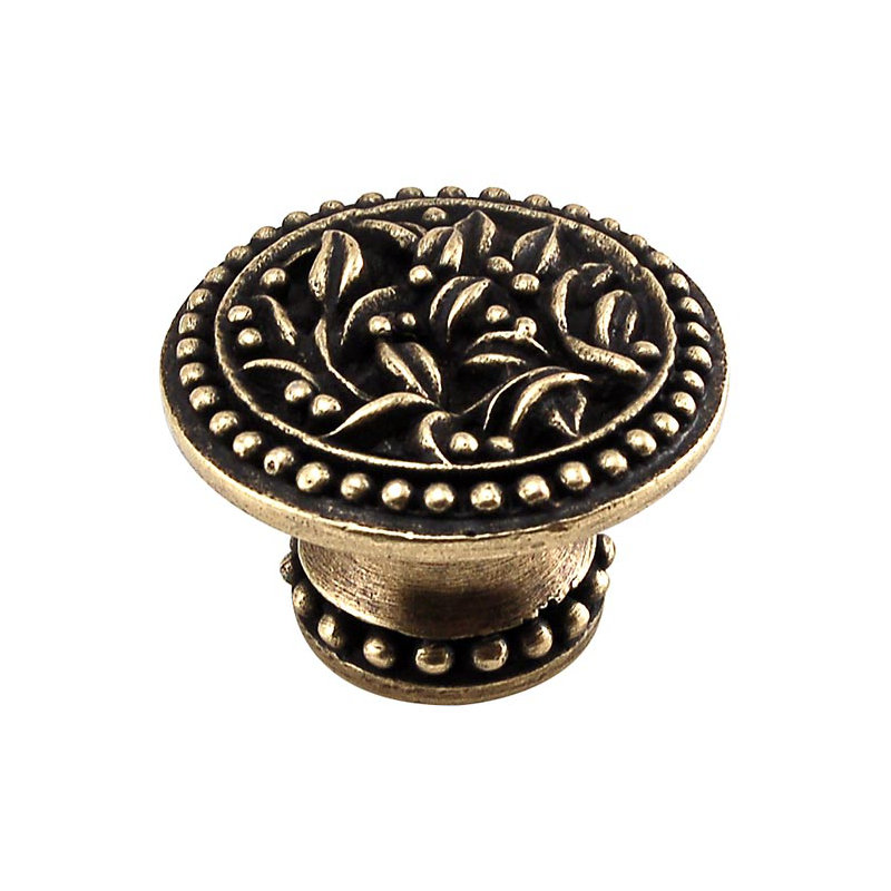 San Michele Mushroom Knob, Antique Brass, Large
