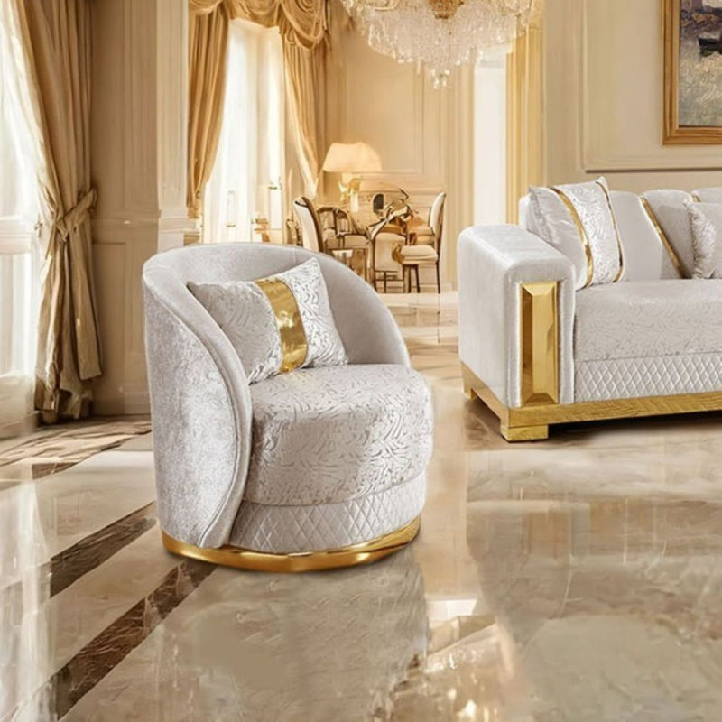 Fauteuil pivotant Reilly, Blanc