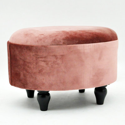 Callan 40cm Wide Velvet Oval Solid Colour Standard Ottoman